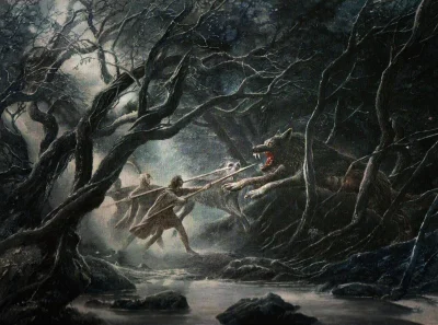 GARN - #sztuka #art #ilustracja #tolkien Carcharoth, the Red Maw - from Tolkien’s Ber...