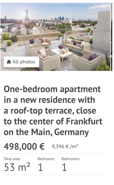 Tulky - 53-metrowe mieszkanie w Frankfurcie nad Menem na najwyższym 16-piętrze z wido...