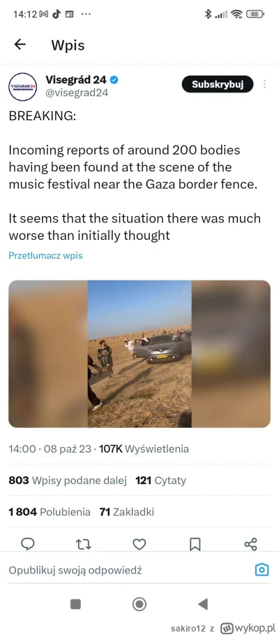 sakiro12 - 200 osób zamordowanych na festiwalu, dalej popieracie Palestyńczyków przec...
