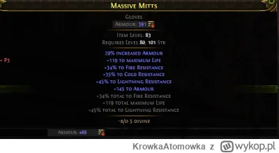 KrowkaAtomowka - #pathofexile2  hej czy ten ARMOUR na gorze 391 uwzglednia juz + 145 ...