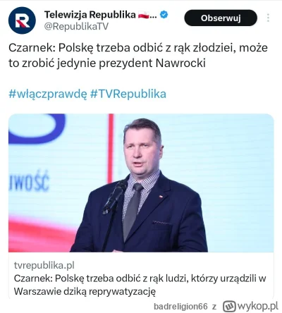 badreligion66 - #polityka Przecież już została z rąk złodziei odbita.