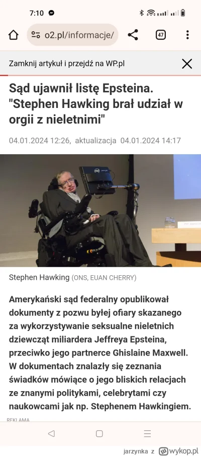 jarzynka - #wykopobrazapapieza Stephen Hawking po raz pierwszy był w Watykanie już w ...