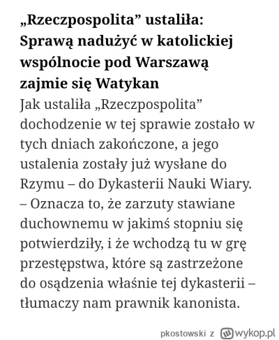 pkostowski - Mikronews w temacie. Dzisiejszy komunikat kurii z zakazem działalności d...