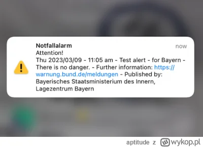 aptitude - Kto dostał info o teście i słyszał alarmy pożarowe w Niemczech?

#bawaria ...