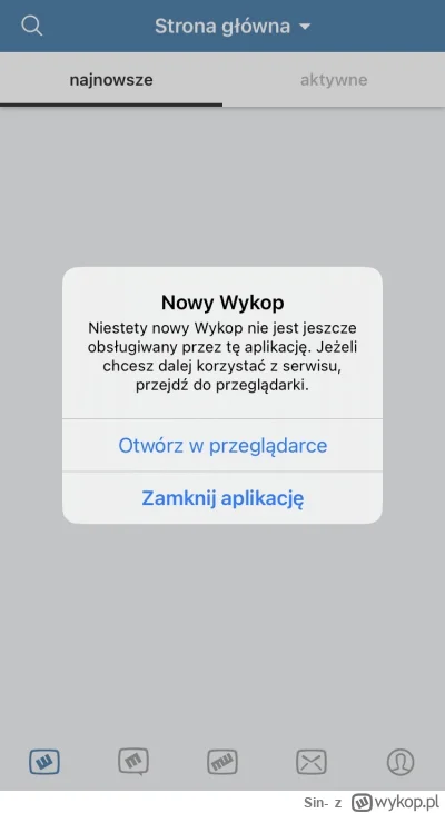 Sin- - @wykop: Kiedy appka na IOS będzie działać?