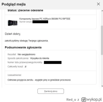 Red_u - #xkom czy wy jesteście normalni? Przysyłacie mi "nową" płytę główną z wygięty...