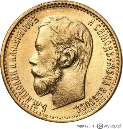 wjtk123 - 5  rubli w złocie Mikołaja II, ostatniego cara Rosji. Moneta potocznie nazy...