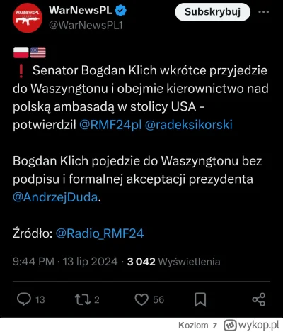 Koziom - W komentarzach dominują komentarze typu "To jest ta wasza praworządność?" or...