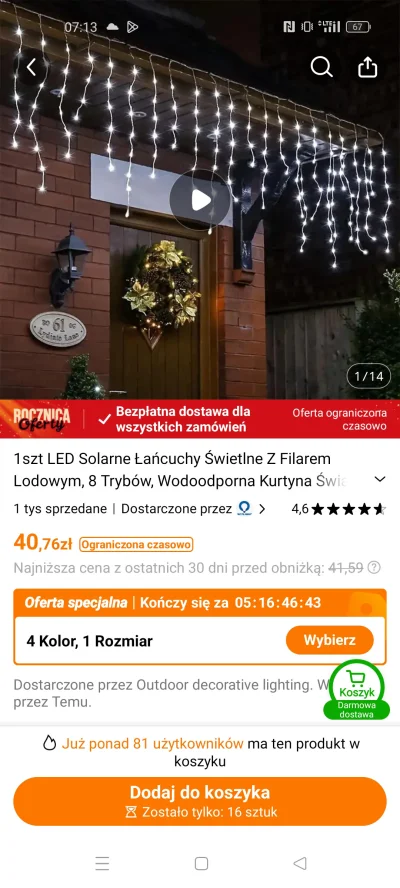 uefaman - Szukam lamp solarnych (sopli) o długości 7 m (z kablem to pewnie z metr wię...