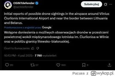 Pucuss - Samoloty do Wilna są przekierowywane gdzieś indziej przez drony
#ukraina #li...