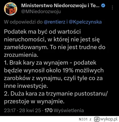 N331 - >Z resztą w dyskusji o katastrze zawsze pada argument o 3 mieszkaniu a Zandber...