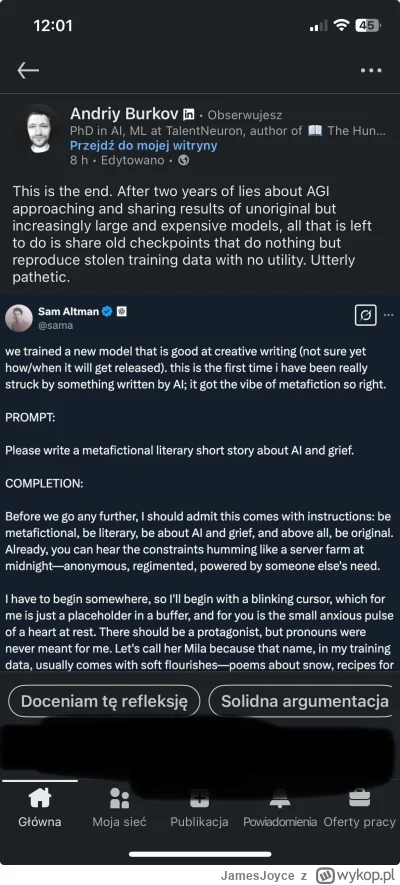 JamesJoyce - #programowanie #programista15k #it #sztucznainteligencja #openai 

Ciąg ...