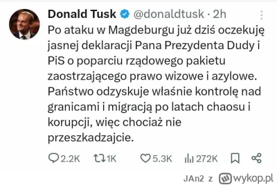 JAn2 - Tusk dostarczający paliwa wyborczego AfD, a potem będzie zdziwko, jak dojdzie ...