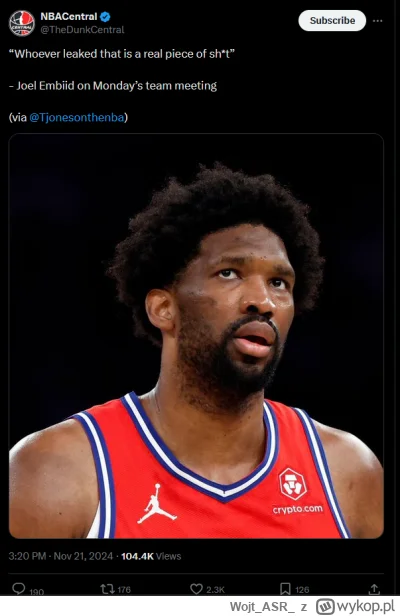 WojtASR - #nba #bojowka76ers
24h bez dramy, wszystko o co prosze