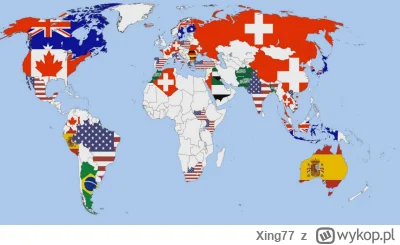 Xing77 - Mapa państw których obywatele chcieliby mieszkać w innym kraju. Co o tym sąd...