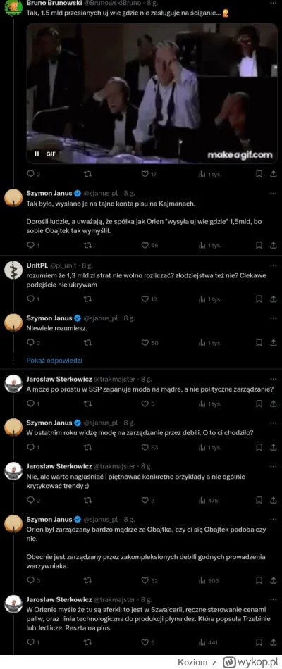 Koziom - @Koziom: Chłop nie wierzy, że Obajtek p-----------ł 1,6 mld zł i twierdzi, ż...