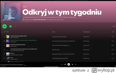 aptitude - @cherrz: Nie wiem, czy możesz zobaczyć moją playliste co, co tydzien mi ro...