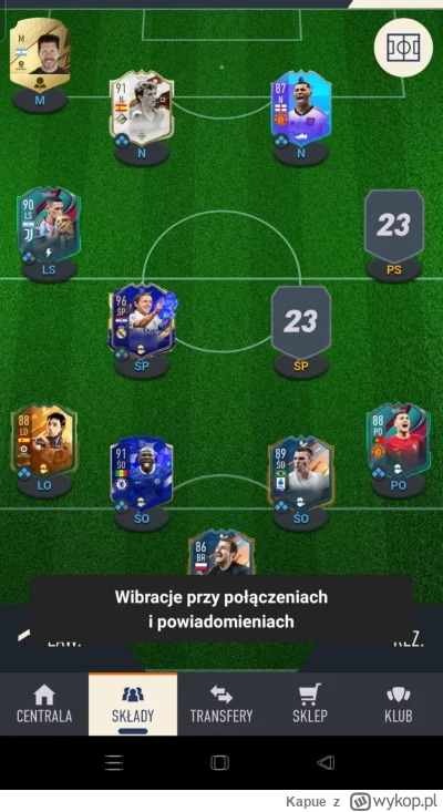 Kapue - Doradzicie proszę kogo tu wkomponować na ps i śpd(600k) budżet.
#fut