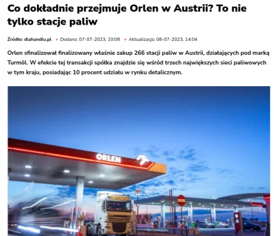 Poludnik20 - Co dokładnie przejmuje Orlen w Austrii? To nie tylko stacje paliw

„Orle...