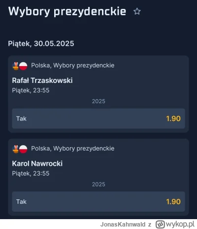 JonasKahnwald - Wyrównało się
#polityka #wybory #bukmacherka