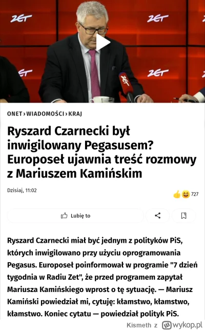 Kismeth - Były minister w rządzie PiS mariuszek kamiński po raz kolejny złamał prawo,...