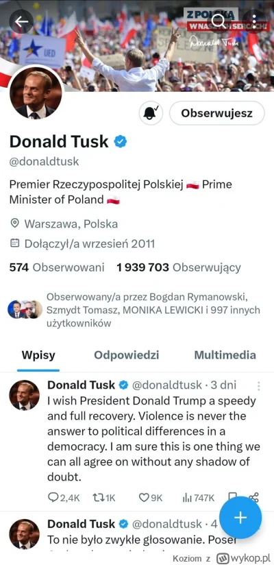 Koziom - Potężna afera, Tusk nie napisał nic na Twitterze od 3 dni.
#polityka #sejm #...