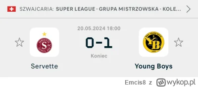 Emcis8 - #mecz Young Boys mistrzem Szwajcarii, Łakomy w pierwszym składzie i z asystą...