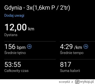 scorp02 - 8 064,37 - 12,00 = 8 052,37

Ostatnia robota przed maratonem - 2 mile rozgr...