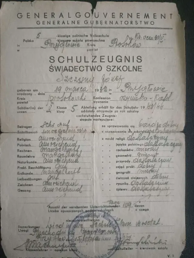 Garry11 - Świadectwo szkolne z czasów wojny
#historia #ciekawostki #ciekawostkihistor...