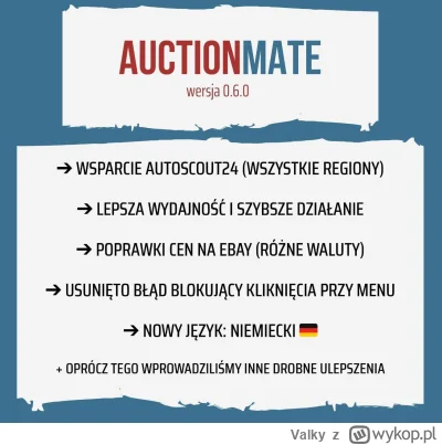 Valky - 🔥 Właśnie wypuściliśmy AuctionMate w wersji 0.6.0!

Nowości i zmiany:
- wspa...