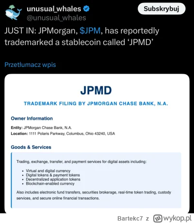 Bartekc7 - Kolejni. Rynek stablecoinów nabiera rozpędu. 

#gielda