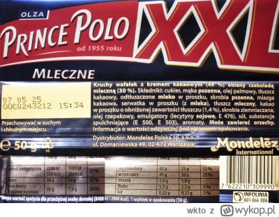 wkto - #listaproduktow
#wafelekwczekoladzie XXL Mleczne Olza Prince Polo od 1955 roku...
