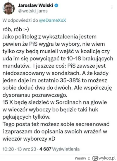 Wasky - @rtofvnt: "ekspert"  nie myli sie tylko wtedy, jak włącza światło w kiblu. A ...