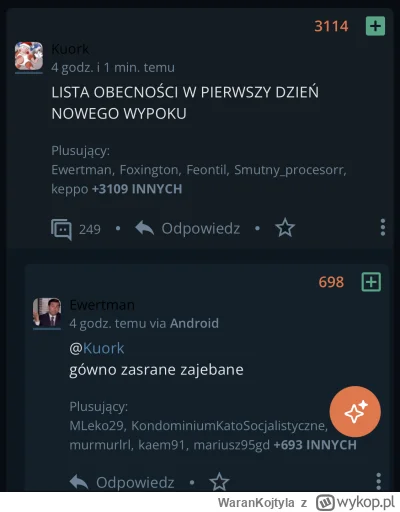 WaranKojtyla - Czarny nick na granatowym tle, super pomysł xD
#wykop