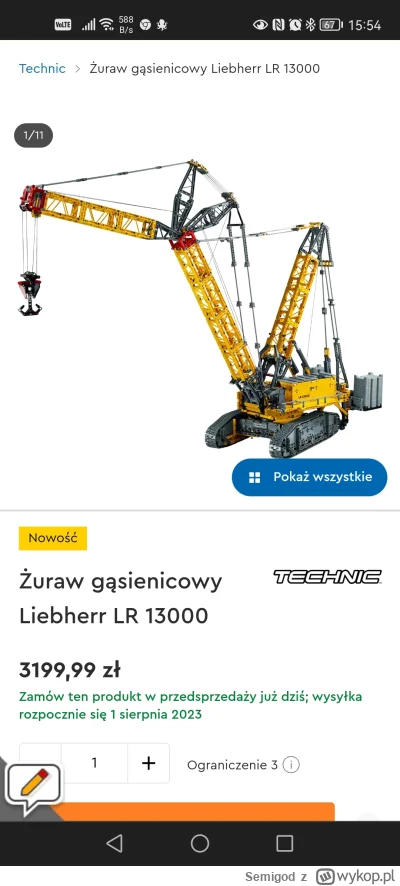 Semigod - 42146 Liebherr LR 13000 już w przedsprzedaży na lego.pl ( ͡° ͜ʖ ͡°)

Chętni...
