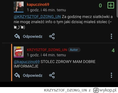 KRZYSZTOFDZONGUN - módlcie się o zdrową kupkę w dniu finału bo inaczej nasi partacze ...