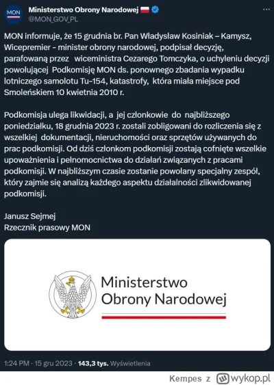 Kempes - #smolensk #bekazpisu #bekazlewactwa #polska #neuropa

Miotła zaczyna zamiata...