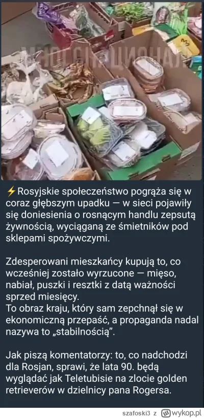 szafoski3 - #ukraina #wojna #rosja 

@Metris wyrwałeś coś na promocji ? 🤣