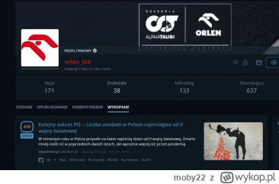 moby22 - Znalezisko: Konto @orlenlite wykopuje znaleziska krytykujące PiS! (⌐ ͡■ ͜ʖ ͡...