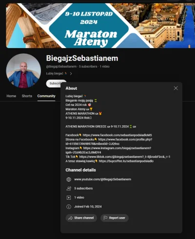 SebastianDosiadlgo - Lubię biegać 🏃
Bieganie moją pasją 🏝️

Cel na 2024 rok 🎯 
Mar...