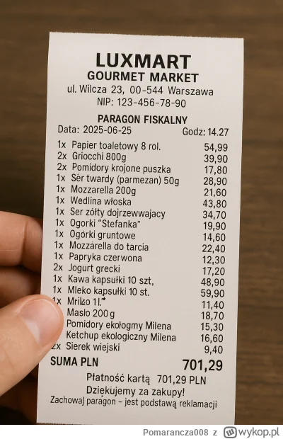 Pomarancza008 - @picasssss1: To jeszcze nic. Obczaj paragon z warszawskiego, niby "lu...