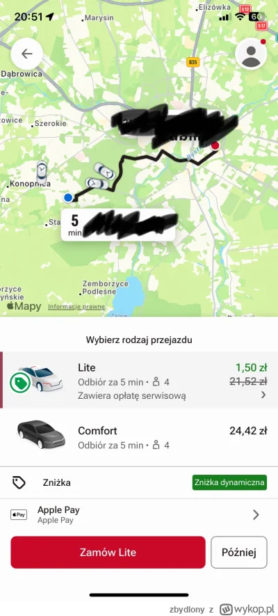 zbydlony - W godzinach 20/21 koszt przejazdu był za 1,50 zł.w każde miejsce w promien...