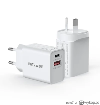 polu7 - BlitzWolf BW-S20 20W 2-Port PD3.0 QC3.0 Wall Charger w cenie 7.29$ (29.67 zł)...