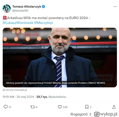 Rogogon5 - #mecz #reprezentacja Pod komentarzem Włodara raczej zadowolenie, że przyje...