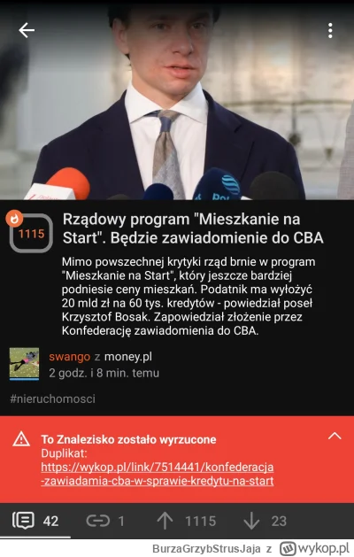 BurzaGrzybStrusJaja - Kolejne znalezisko zleciało. Nie istotne, że to usuwane znalezi...