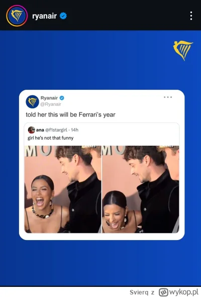 Svierq - Nawet Ryanair ma bekę z Ferrari #f1 (ʘ‿ʘ)