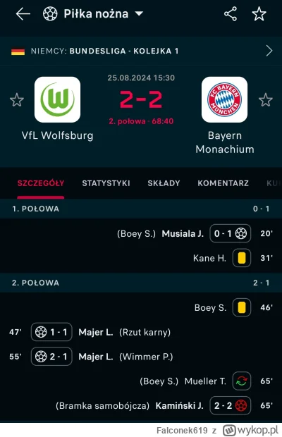 Falconek619 - #mecz  Znow Polak strzela dla Bayernu.