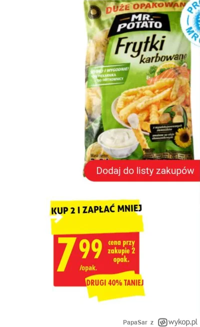 PapaSar - Aktualna cena ponad 20 zł. 乁(⫑ᴥ⫒)ㄏ.
Pisdowski mir i dobrobyt.
-> cena sprze...