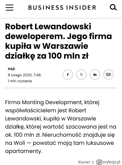 Xianist - Nie mam nic przeciwko Robertowi, zarobił będąc dobrym w tym co robi. Niemni...
