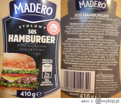 wkto - #listaproduktow
#soshamburger pomidorowo-jogurtowy z dodatkiem ogórków Madero ...